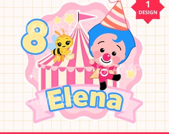 Plim Plim Chiquitita Bee Circus Clipart, Cake Topper PNG PDF JPG, Kids Party Stickers, Printable Birthday Decorations, Digital Art