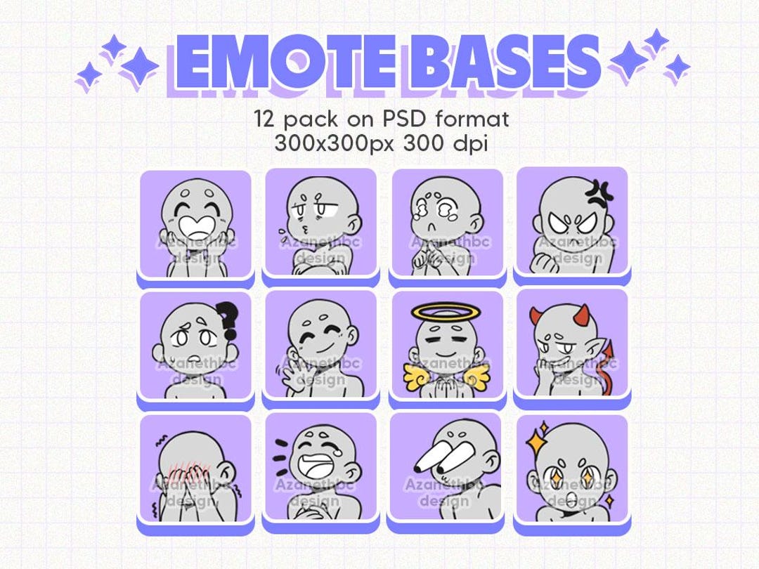 Emote Base Pack #01 - 12 Bases to Make Your Own Emotes With! Emote ...