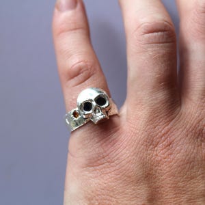 Captain flints revenge Skull mens ring handmade sterling silver - organic, raw, sandcast, pirate, unique, signet