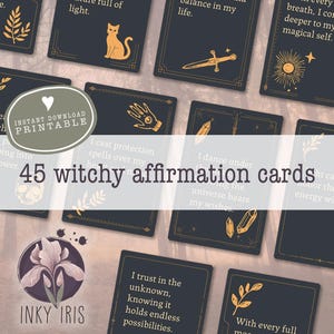 45 Affirmation Cards for Witchy Souls | Positive Magical Affirmations | Self-Care | Digital | Instant Download | Printable