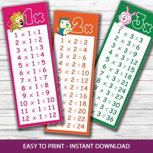 Multiplication Flash Cards Printable, Malrechenkarten zum Ausdrucken, Cartes de multiplication, Math Learning for Kids, Math Printable