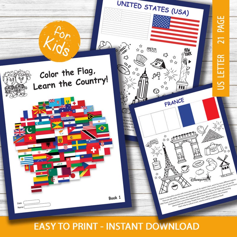 Coloring Book Geography Etsy UK