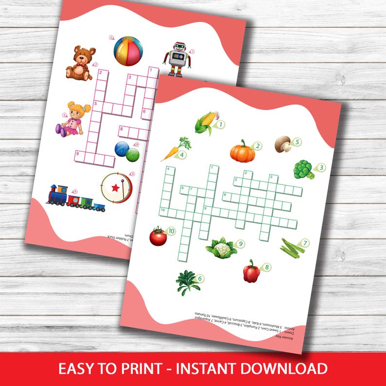 Crossword Puzzle for Kids, Word Search Puzzles, Kids Activities ...