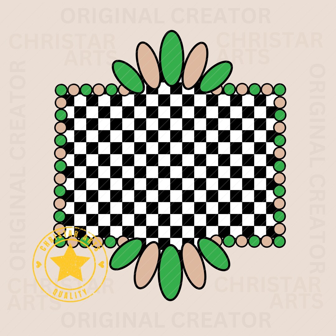Turquoise Rectangle Checker Frame Shape PNG Digital Download Print ...