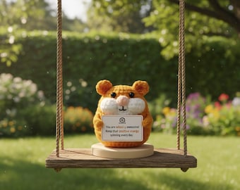 Amigurumi Hamster Doll | Positive Energy Encouragement Gift | Handmade Desk Buddy