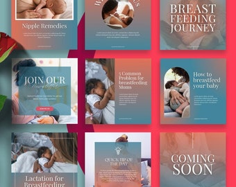 Lactation Consultant Perinatal Midwife Birth worker Social Media Templates| Editable Canva Designs | Small Business Graphics