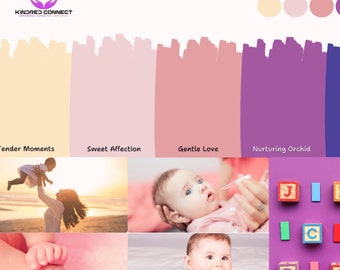 Doula Midwife Lactation Birth worker Violet Hugs Brand Palette | Editable Canva Color Palette Hex Codes | Small Business Branding Kit