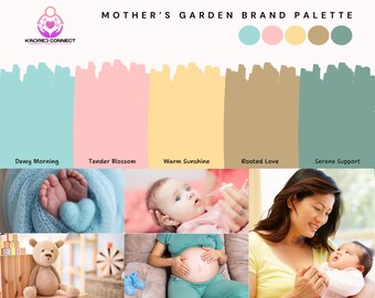 Doula Midwife Lactation Birth worker Mother's Garden Brand Palette | Editable Canva Color Palette Hex Codes | Small Business Branding Kit