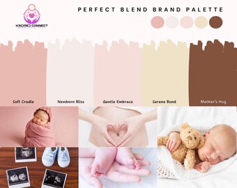 Doula Midwife Lactation Birth worker Perfect Blend Brand Palette | Editable Canva Color Palette Hex Codes | Small Business Branding Kit