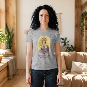 Bold Empress Theodora Art T-Shirt | Roman Iconography & Historical Power Statement | "The Royal Purple is the Noblest Shroud" Quote