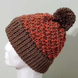 Women\'s French Style Double Layer Winter Autumn Warm Beanie Hat Orange Brown Camptrace Beanie Hat for Women Men Slouchy Beanies Womens  main image 4