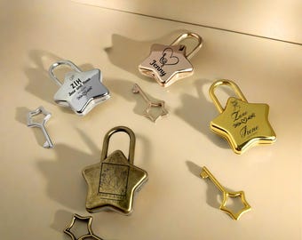 Personalized Heart Lock with Key, Engraved Zinc Alloy Padlock, Custom Love Keepsake, Romantic Gift for Couples, Wedding Anniversary Present