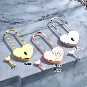 Personalized Heart Shaped Lock, Engraved  Alloy Padlock, Romantic Gift for Couple, Wedding Keepsake, Perfect Anniversary or Valentine Gift