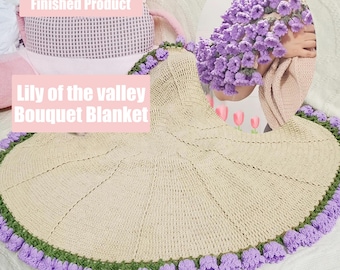 Surprise Crochet Bouquet Blanket-Lily of the Valley Bouquet Blanket,Handmade Finished Blanket,Mother's Day/Wedding/Birthday Gifts for her
