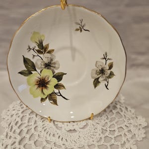 Royal Vale Yellow Flower Vintage Bone China Tea Cup Saucer