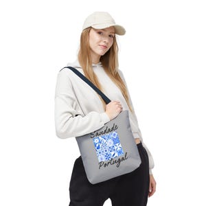 Portuguese Tile Blue Azuleijo Tote Bag, Handbag, Shopping Bag, Beach Tote, Market Bag, Shoulder Bag