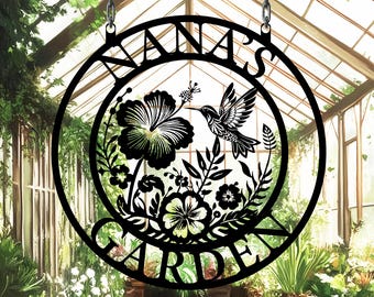 Personalized Garden Metal Sign,Custom Greenhouse Name Sign,Back Yard Decor,Metal Garden Decor,Metal Yard Decor, Mother's Day gift
