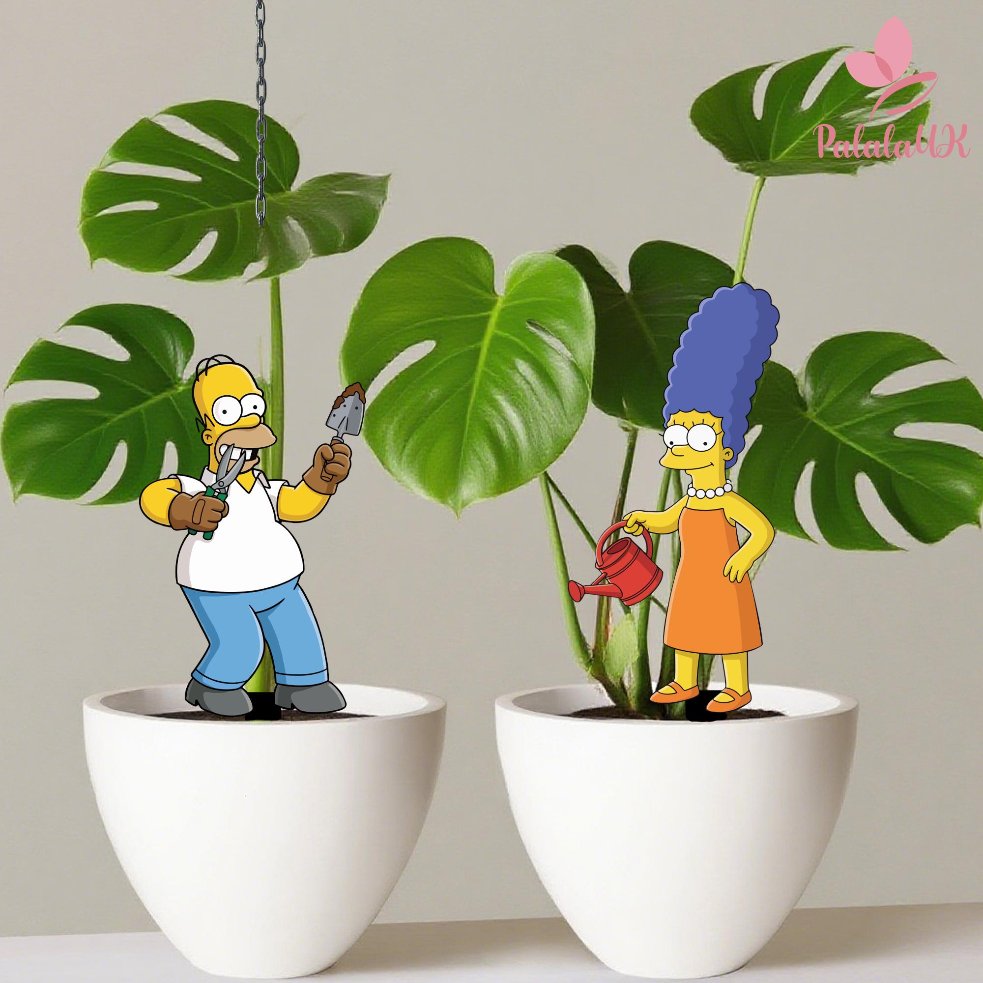 The Simpsons Metal Potted Plants Sign, Garden Decor, Outdoor Garden ...