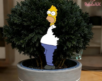 Homer Simpson Bush Meme Christmas Tree Decor, The Simpsons Themed Holiday Decor, Hilarious Xmas Gift, Funky Festive Decor,Garden Sign