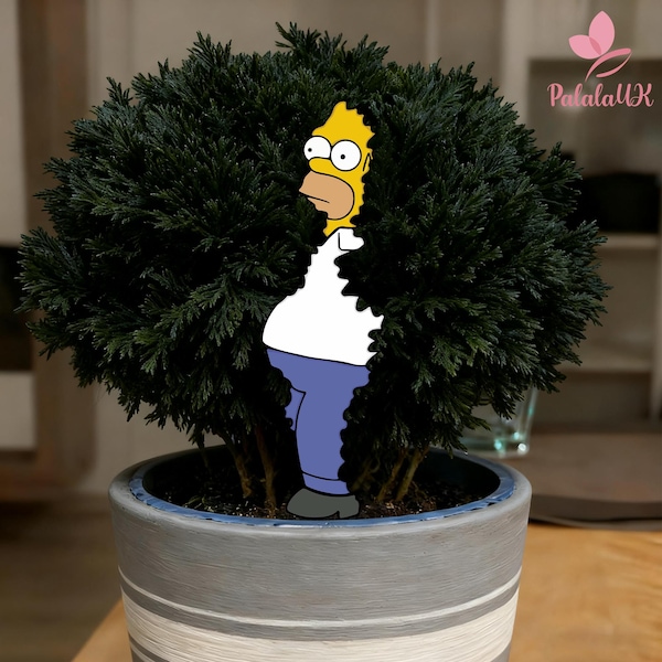 Homer Simpson Bush Meme Christmas Tree Decor, The Simpsons Themed Holiday Decor, Hilarious Xmas Gift, Funky Festive Decor,Garden Sign