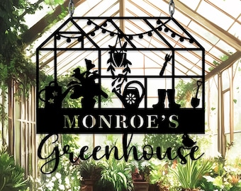 Personalized Garden Metal Sign,Custom Greenhouse Name Sign,Back Yard Decor,Metal Garden Decor,Metal Yard Decor, Wall Hanging,New House Gift