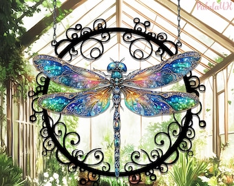 Dragonfly Garden Metal Sign, Dragonfly Metal Sign, Dragonfly Yard Decor , Nature Yard Art,Gift For Mom,Dragonfly Hanging Sign, Patio Art