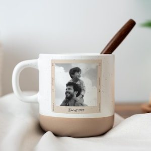 Custom Dad & Kids Photo Pottery Mug, Personalized Stoneware Mug, Father’s Day Gift from Kids, Custom Pottery Mug Gift, Your Image Coffee Cup