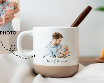 Custom Photo Dad Ceramic Mug, Personalized Father's Day Keepsake Coffee Cup