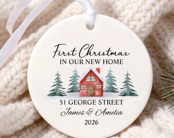 Personalised Our First Christmas in Our New Home Bauble | Custom Name Ornament | New Home Gift | Couple Keepsake | Housewarming Decoration