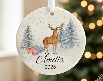 Personalised Christmas Bauble | Custom Name Ornament | Santa & Presents Design | Child’s Keepsake | Festive Tree Decoration 2026