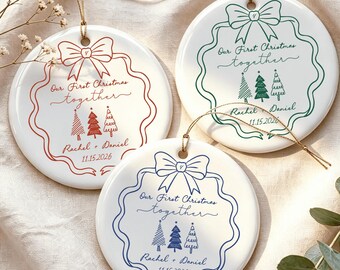 Our First Christmas Together Ornament 2026, Personalised Couple Bauble Keepsake, Custom Decoration