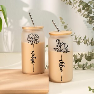 Vaso de flores de nacimiento personalizado con nombre, propuesta de dama de honor, regalo de boda, regalos para ella, regalos para amigas, regalo de cumpleaños para abuela