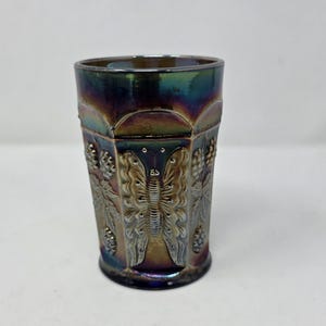 フェントン　バタフライ柄カーニバルグラス　ヴィンテージ Fenton Butterfly Carnival Glass - Etsy