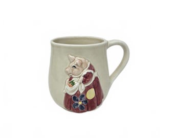 Vintage Otagiri Edith Collection Pig Mug Hand Painted Japan Ceramic Cup