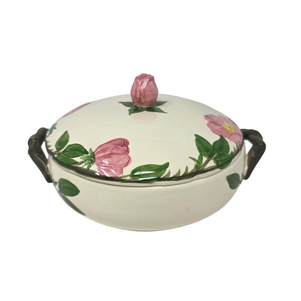 Vintage Franciscan Desert Rose Covered Vegetable Bowl Casserole Dish USA 9.25"