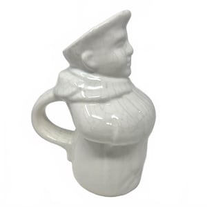 Vintage California Pottery Monk Pitcher #179 – White Porcelain – 8.5"