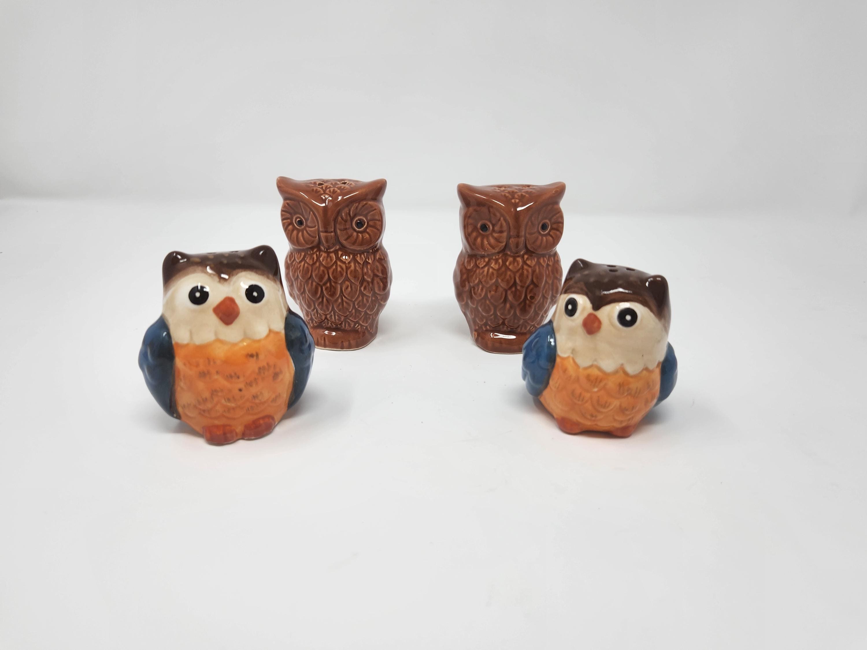 2 Pair of Vintage Owl Salt and Pepper Shakers