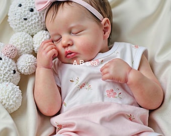 Authentic Platinum Full Body Silicone Baby Laurie /17 inches/Newborn Size/Created In USA
