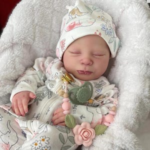 Authentic Platinum Cloth Body Silicone Baby Sage/18 inches/Newborn Size/Created In USA!