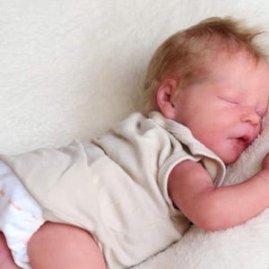 Authentic Platinum Cloth Body Silicone Baby Darren/17.5 inches/Newborn Size/Created In USA!