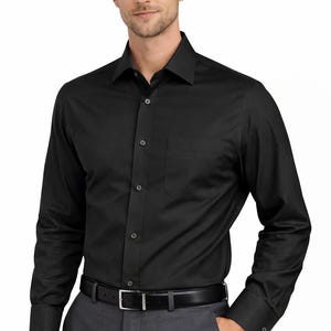 French Cuff Shirt in Black - Etsy French Cuff Shirt in Black - Etsy