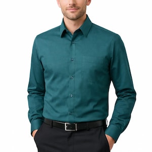 sachin and babi light blue dress Emerald Green Dress Shirt Men