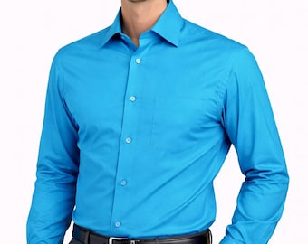 Turquoise Crystal - Men's Casual Dress Shirt: Poly Viscose Spandex - Blue  Green Gold Black Marble - Etsy