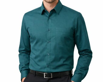 green mens dress shirt Men's Satin Half Sleeve Formal Shirt – Premium Soft & Shiny Finish-Gre main image 0