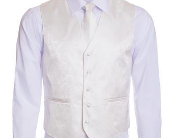 White Tie Tuxedo Men's Royal Blue Paisley Tuxedo Vest, Tie & Hankie Set - Formal Wedding Prom Attire Used Men Tuxedo - Foto 4