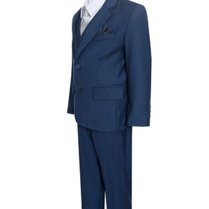 Navy Blue Boys Suit Set 4pc