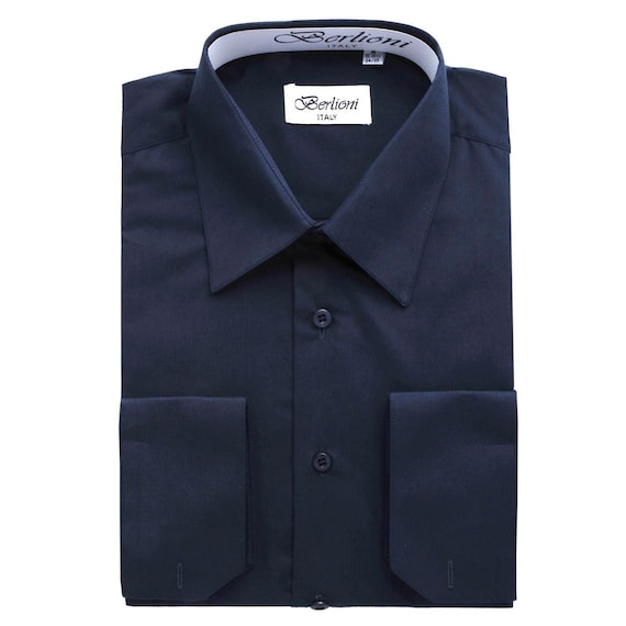 french blue dress shirt Men's French Blue Long Sleeve Dress Shirt, Stain Repellent, Wrinkle Resistant main image 0