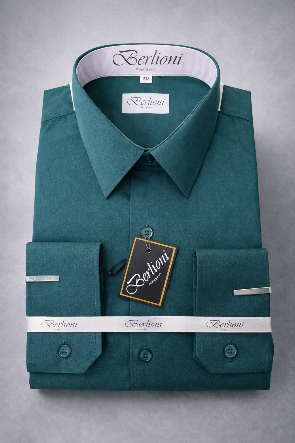 green emerald velvet dress Men's Hunter Green Pin Striped Dress Shirt Set with Tie and Handkerchief 16½ 34/35 / Hunter Green