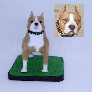 Custom Bulldog Figurine, Custom Boxer Dog 3D Statue, Wedding With Dog Cake Topper, Dog Birthday Gift, Pet Anniversary Gift, Cat Figurines