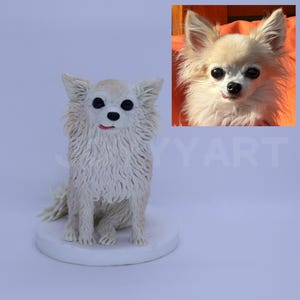 Custom Cute Dog Clay Figurine, Personalized Pet Sculpture, Handmade Dog Gift, Custom Pet Figurine, Dog Memorial Keepsake, Dog Wedding Topper